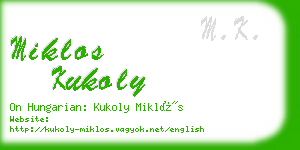 miklos kukoly business card